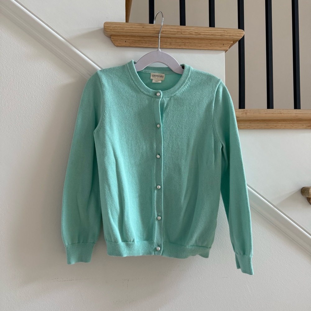 J. Crew Crewcuts Girls Pearl Button Sweater Cardigan, Size S (6-7)